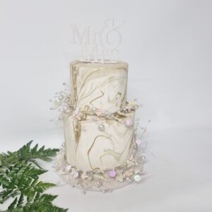 Cake String || White Pearl & Butterfly